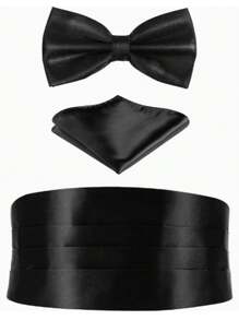 3 Pieces Men's Self-Tie Bow Tie, Cummerbund & Pocket Square Set | Formal Wedding Tuxedo Accessories For Groom & Groomsmen. Fall, Autumn, Halloween Autumn-Winter Accessories,Suitable For Teens, Youth,Men,Casual, Outdoor, Athletic, Vacation, Graduation Gifts, Birthday, Daily Wear Halloween, Casual, Business, Street, Boho, Western, Outdoor, Gift For Men, Husband, Boyfriend, Father, Dad, Christmas