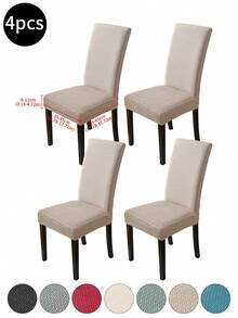 1pc/2pcs/4pcs/6pcs/30pcs Beige Jacquard Striped Dual Elastic Seat Cover, Removable And Washable Chair Protector, Suitable For Decoration In Dining Room, Living Room, Bedroom And Office - Multicolor - View 26