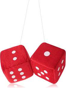 Car Dice,2.75In Pair Of Auto Rear Mirror Plush Dice, Soft And Fuzzy Car Charm Interior Ornament For Sedan, Truck, SUV Hangable Decoration, Cute Car Decoration Ornament Accessories - One Size - View 10