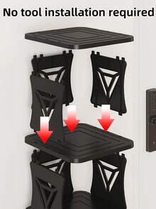 5/6/7/8 Tier Shoe Rack, Narrow Plastic Vertical Freestanding Shoe Organizer Shelf, Stackable & Stable For Entryway, Black - Black - View 6
