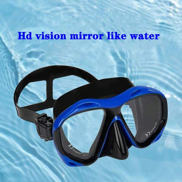1pc Professional Scuba Diving Mask Waterproof And Anti-Fog Adult Swimming Goggles, Large Frame Snorkeling Mask With Nose Protection