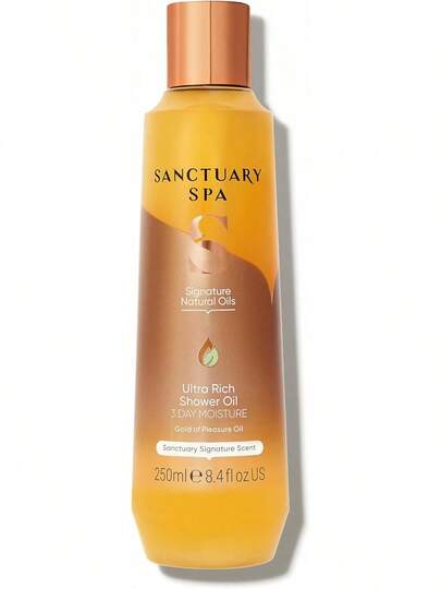 Sanctuary Spa Ultra Rich Shower Oil For Dry Skin, No Mineral Oil, Cruelty Free And Vegan, Orange, 250 Ml
