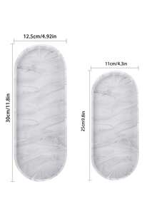 Bandeja de silicone para banheiro, bandeja de armazenamento com design multifuncional, adequada para penteadeira, pia, organizador de penteadeira, armazenamento de caixa de descarga - Mármore branco - Multicolorido - Ver 16