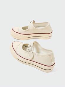 MASKERT Women's Multifunctional Fashionable Casual Shoes With Sloping Heels And Raised Rubber Soles, Casual Shoes For Daily Wear, And Casual Shoes - Beige - View 5