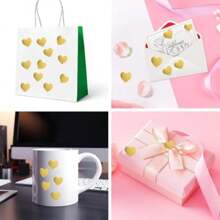 Heart Sticker, 600 Pieces, Heart Shaped Sticker, Self-Adhesive Packaging Envelope Gift Card Decoration For Valentine's Day, Birthday, Wedding, Hobbies,For School Supplies,Back To School - Multicolor - View 3