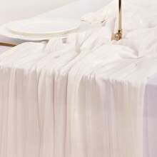 3pcs Ivory Cheese Cloth Table Runner, 118 Inches/10 Feet (Approx. 300cm) Bohemian Farmhouse Gauze Table Cloth For Wedding Party Birthday Home Decor Holiday Decoration - متعدد الألوان - مشاهدة 7