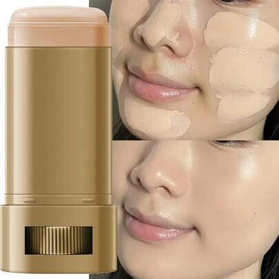 SPF50 防晒粉底棒 - 全面覆盖，防水，自然妆效，遮盖黑眼圈和瑕疵，适合所有肤质