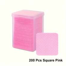 200pcs Lint-Free Nail Wipes - Professional Nail Polish Remover Pads, Unscented, UV Gel Cleansing Tissues For Manicure Prep And Finish