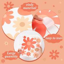 165 Pieces 15 Sheet Large Daisy Wall Decals Daisy Flower Wall Stickers Vinyl Peel And Stick Floral Wall Decal Daisy Wall Decor For Nursery Playroom Bedroom Living Room Wall(Lovely),9243990 - Óxido marrón - Ver 5