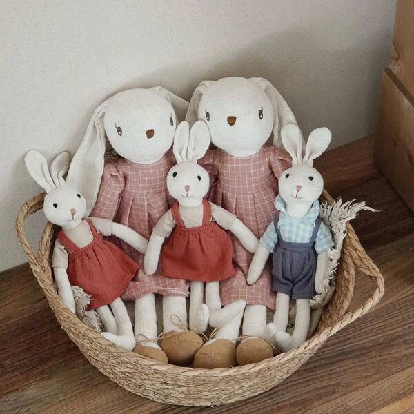 Muñecas Rabbit de tela, juguetes de comodidad para bebés, juguete de juego Rabbbit para niños, regalos de cumpleaños para niñas, accesorios de fotografía para cumpleaños de bebés