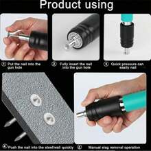 Manual Steel Nail 4 Gears Power Adjustable Wall Nail Guns,Concrete Nail Gun, Manual Steel Nail Gun,Wall Fastening Power Tools,Mini Nail Shooting Machine For Home DIY Woodworking Tool(No Nails) Tools