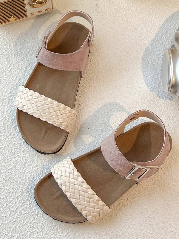 ¡Verano caluroso! Sandalias deportivas y elegantes tejidas para niñas, perfectas para comodidad en vacaciones tanto interiores como exteriores