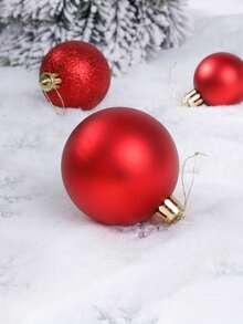 42pcs Red Christmas Ornament Balls, 3/4/5cm Christmas Hanging Balls, Plastic Balls, Christmas Tree Decorations, Suitable For Home, Room, Bedroom, New Year, Christmas, Outdoor, Holiday Party, Christmas Party Supplies, Christmas Theme Hanging Decor, Event Party Favors, Christmas Ball Gift Set, Happy New Year, Gifts For Family And Friends - Red - View 6