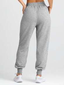 tooluck Womens High Waisted Baggy Sweatpants 2025 Fall Jogger Pants Y2k Lounge Trousers With Pockets Grey - 灰色 - 查看 2