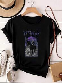 180g Pure Cotton Myrkur Juniper T-Shirt Fashion Breathable Graphic Print Round Neck Short Sleeve Comfortable Unisex Soft Stylish For Women Homme Summer Top For Everyday Wear Slightly Streetwear Versatile Casual Stretched Designer Clothes