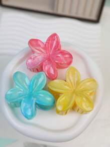 Set de 4 pinzas de flor de acrílico para el cabello de señora, de 8cm/3,15 pulgadas, esquema de color elegante, accesorios de moda europeos y estadounidenses para el cabello con flores, pinzas para el cabello, ganchos para el cabello, sujetadores para el cabello