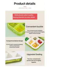 四格迷你便携式药品分配盒。方便携带，适合存放药丸。盒子密封，非常适合旅行携带。 - 彩色 - 查看 5