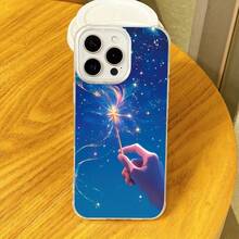 Funda para teléfono con diseño de estrellas. Compatible con phone 16, 16 Pro y 16 Pro Max. Funda protectora de silicona anticaídas con diseño de glaciar degradado para phone 15 Plus, 14, 13, 12 y 11. - Blanco - Ver 3