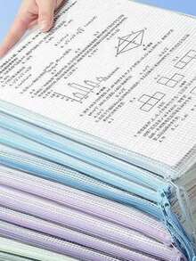 5个/套网格大容量拉链袋，透明防水收纳袋资料袋，学生多功能手持文具袋，多用途旅行收纳，办公用品和家庭收纳，适用于A4/A5/A3文件，办公室，学校和个人使用，学校用品，教师用品，办公用品，办公室收纳，文件收纳，...，学校用品，返校