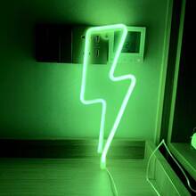 1 Dấu hiệu neon độ sáng cao kết hợp giữa sét, tên lửa, môi, mặt trăng, sao và mây, chạy bằng pin và USB, 13,3x5,1in (xấp xỉ 34x13cm), đèn tường trang trí LED nghệ thuật màu vàng ấm áp cho phòng khách, văn phòng, phòng ngủ, Ngày lễ tình nhân, ngày của mẹ, Giáng sinh, đám cưới, sinh nhật, tiệc tùng, trang trí nội thất - Đèn neon treo tường hình tia sét - Xem 22