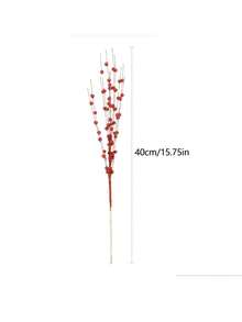 10 pezzi - Ornamenti per steli di bacche artificiali con glitter, bastoncini decorativi con perline, rametti luccicanti, decorazioni per albero di Natale, vasi piccoli, matrimoni, feste. Ornamenti per steli di bacche artificiali con glitter, lunghezza 40 cm, decorazioni natalizie luccicanti, bastoncini con perline, rami per decorazione albero di Natale, fai da te, ghirlande, decorazioni per la casa (rosso)