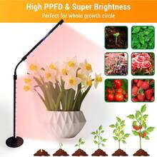 Indoor Plant Grow Light, Four Head Full Spectrum LED Grow Light With Timing Function, Pink Red Light Spectrum, Suitable For Indoor Plant Growth