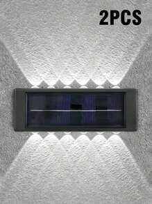 太阳能户外庭院灯、家用壁灯、墙壁装饰、上照灯和下照灯氛围壁灯、4/6/8/10/12/16 LED 凸壁灯，内置电池