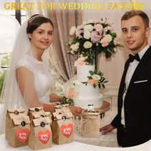 50/100 bolsas de papel kraft marrón, bolsas de embalaje duraderas para regalos de fiesta, aperitivos, galletas, hamburguesas, adecuadas para pequeños negocios, comestibles, almuerzos, recuerdos de fiesta, para llevar, aplicables para fiestas, bodas, cenas de verano, vuelta al cole, Día Nacional, Halloween, Navidad