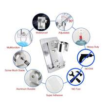 Heavy Duty Adjustable Shower Head Holder, Waterproof, No Drill Adhesive Installation, Reinforced Shower Bracket, Easy To Install, Bathroom Accessory - Silver - View 2