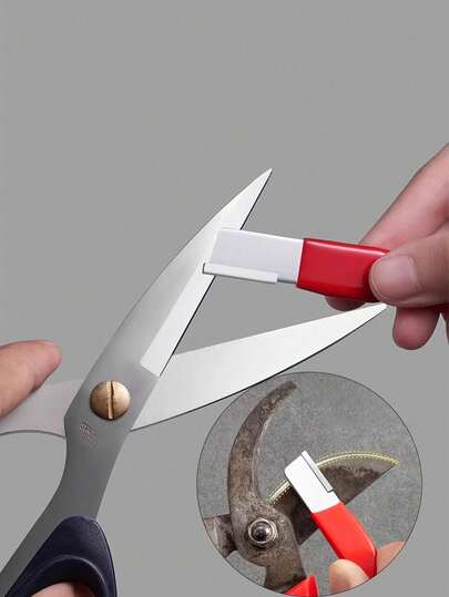 1pc/2pcs Scissors Sharpener, Blade Opener Pruning Shears, Knife Sharpening Tool, Knife Sharpener, Whetstone For Home, Quick Knife Sharpener, Whetstone, Kitchen Small Tool