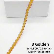 5M/20M 0.8cm-2cm Metallic Braid Lace Trim Christmas Gift Wrapping DIY Flower Pattern Costumes Lace Ribbon Crafts Sewing Border Home Decor - Multicolor - View 15