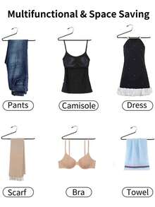 10pcs Stainless Steel Z-Shaped Pants Racks, Versatile Space-Saving Organizers For Effortless Closet Management, Ideal For Pants, Jeans, Scarves, And More, Perfect For Bedroom Storage Solutions, Enhance Your Wardrobe's Aesthetic With -Inspired Decor, Optimize Your Space For The Holiday Season, Perfect For Valentine's Day And New Year Organization, Stylish And Functional Clothing Storage Racks For A Tidy Home Environment - Multicolor - View 7