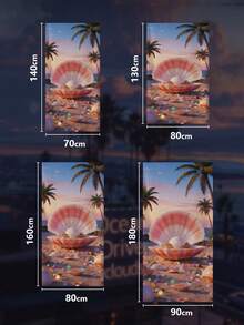 1pc Beach Shells Pattern Beach Towel, Absorbent Quick Dry Swimming Towel, Portable Beach Towel, Thickened Anti-Sand Soft Blanket, Stylish Pool Towel, Suitable For Swimming Pool, Beach, Essential For Beach, Shower For Couples, Perfect For Bachelorette Parties, Travel, Vacation, Idea Gift For Valentine's Day, Mother's Day, Father's Day, Birthdays, Or Anniversaries, Weddings