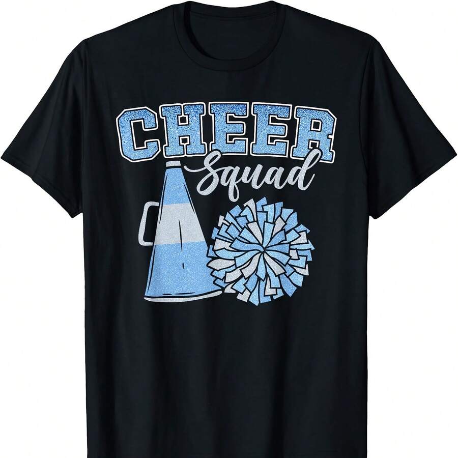 Cheerleader Cheer Cheerleading Carlina Blue Team T-Shirt Camisetas - Black 20 - View 1