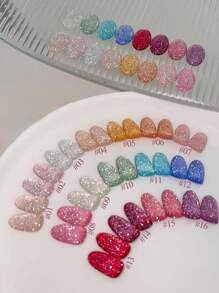 MISS SHAKA 10ml Summer Autumn Nails Halloween Nails Hot Selling Dopamine White Blue Pink Red Burst Broken Diamond Gel Nail Polish Gel 2025 New Style Super Flash Reflective Broken Diamond Nail Salon Nail Art Nail Supplies