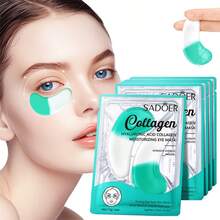1对/5对/10对胶原蛋白保湿眼膜，凝胶眼膜，淡化细纹和皱纹，减少黑眼圈，改善眼部浮肿和放松，含有胶原蛋白和透明质酸，深层滋润，缓解干燥和粗糙的皮肤，提亮眼周，紧致眼部皮肤并增强弹性，适合所有肤质 - 彩色 - 查看 3