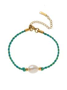 1 件波西米亚时尚不锈钢四叶草珍珠爱心靴太阳项链，镀 18k 金，不易氧化，可轻松搭配女孩日常着装装饰、海滩度假派对、音乐节。女士珠宝 - 彩色 - 查看 16