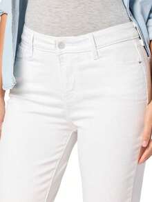 Quần Jeans Skinny Jeans Nữ Vintage Washed - Quần Capri Jeans Co Giãn Dài 7/8 Denim Có Túi Thêu Phía Sau, Eo Vừa Retro, Ôm Vừa - trắng - Xem 4