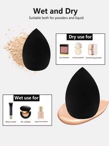8 Cosmetic Eggs With Water Drops/Oblique Cuts, Wet And Dry Beauty Mixer, Foundation Mixed Beauty Sponge, Flawless Liquid, Cream And Powder, Multi-Color Cosmetic Sponge, Suitable For All Skin Types. - Multicolor - View 4