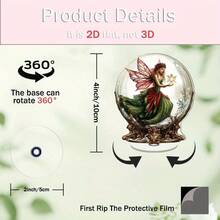 2D Flat - A 2D Rotating Acrylic Decor Depicting A Christmas Fairy, Suitable For Holiday Home Decor And Stress Relief, Christmas Gift, Christmas Decoration, Desktop Decor, Christmas, Halloween Gift, Room Decor, Bathroom Decor, Home Decor, Bedroom Decor, Room Decor Supplies, Kitchen Decor, Decorations, Home Decoration, Living Room Decor, Household, Office Decor, Outdoor Decor, Room Decoration, Party Supplies, Living Room Home Decor