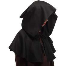 Gorro de capucha de bruja, capa con capucha de aspecto siniestro para Halloween, disfraz de cosplay, gorro de capucha medieval vintage, capucha de hechicero, wicca, pagano