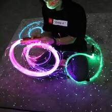 Luz de látigo de fibra óptica LED, látigo luminoso de baile LED recargable y rotatorio, juguete de látigo de fibra para rave, apto para baile, fiesta, espectáculo de luces, festival de música, actuación de disfraces y concierto de EDM