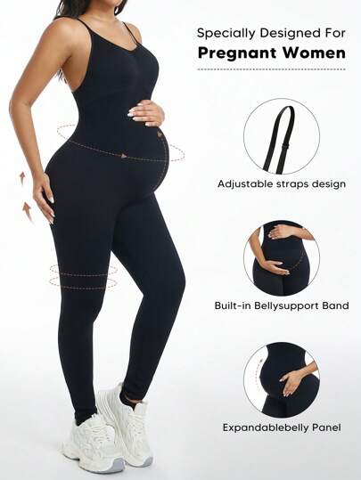 Maternity Adjustable Suspender High Elastic Abdominal Jumpsuit Pants