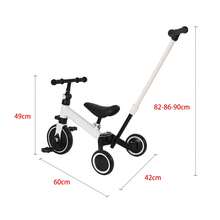 4-In-1 Balance Bike Tricycle, Children's Tricycle From 1 Year With Push Bar, Balance Bikes, The Bicycle With Adjustable Seat And Handlebar, Baby Bicycle From 1-3 Years Boys Girls Running - 白色 - 查看 6