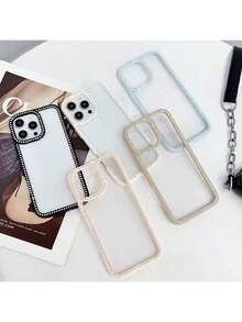 1个黑色奢华闪亮钻石透明手机壳，兼容 17 Air 16e/15 Pro Max/14 Plus/13 Pro，防震保护，硬质亚克力材质，带防撞边框 - 黑色 - 查看 7