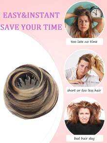 Kẹp tóc búi ma thuật thanh lịch dành cho nữ 4 inch, phụ kiện kẹp tóc tổng hợp, búi tóc bằng sợi chịu nhiệt cao dành cho nữ - Nhiều màu - Xem 4