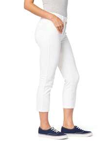 Quần Jeans Skinny Jeans Nữ Vintage Washed - Quần Capri Jeans Co Giãn Dài 7/8 Denim Có Túi Thêu Phía Sau, Eo Vừa Retro, Ôm Vừa - trắng - Xem 3