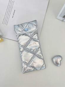 1Pc Bow Knot & Heart Glasses Bag,Girls Glasses Storage Box, Sunglasses Accessories Featuring A Cute Anime Style, Cartoon Design, And A Girlish Heart Pattern, Lightweight And Suitable For Taking With You, Perfectly Protecting Sunglasses And Making It A Great Gift For Friend, Family, Teacher,Back To School Travel Essentials Travel Accessories Travel Bag Vacation Holiday School Stuff Glasses Case Sunglasses Women - Multicolor - View 18