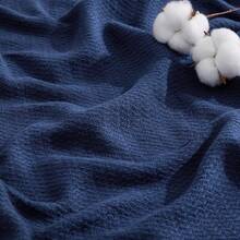 % Cotton Twin XL Size Bed Blanket - Breathable, Lightweight, Soft Cozy Herringbone Woven Summer Blanket College Dorm, White, 66x90 Inches - 05 - 海軍藍 - 查看 6