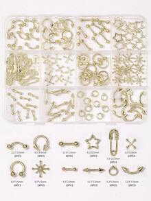 1 Packung Punk Metall Nieten & Ketten Nageldekor Set - Gothic DIY Nagelkunst Accessoires Nagelbedarf Nägel Nagelanhänger Nagelsteine